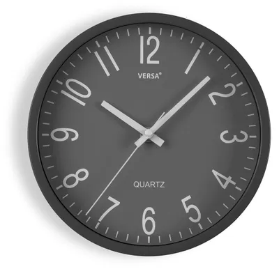 Wanduhr, 20 cm, analog, geräuschlos, Polypropylen, Grau
