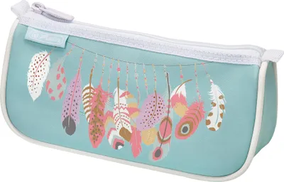 Obrázok produktu pre Herlitz Feather, Mäkké puzdro na perá,Polyuretánplast, Modrá, Obrázok, Zips, 220 mm