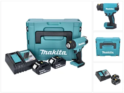 Immagine prodotto di Pistola ad aria calda a batteria Makita DHG 180 RGJ 550°C 18V + 2 batterie da 6,0Ah + caricatore + valigetta Makpac