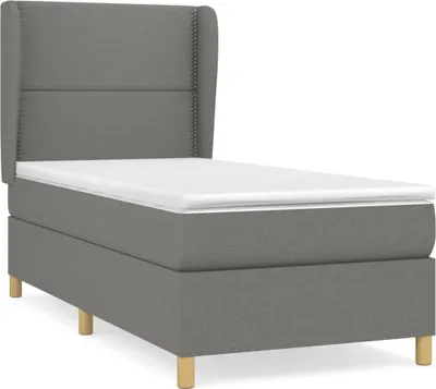 Obrázok produktu pre vidaXL Boxspring posteľ s matracom Tmavo šedá 100x200 cm Látka