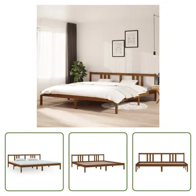 Produktbild von The Living Store Massivholzbett Honigbraun 200x200 cm