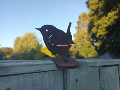 Rostiger Wren-Vogel Hektopper, 7,6 cm, Stahl, Gartendeko