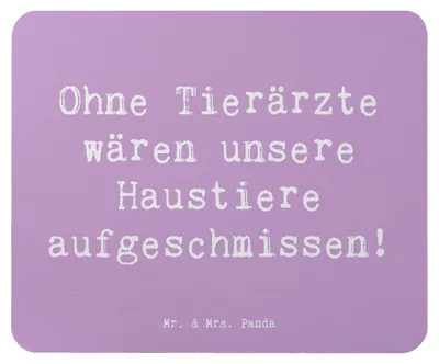 Produktbild von Mr. & Mrs. Panda Mousepad Spruch Tierarzt Helden - Lavendeltraum - Geschenk, personalisierte Geschenke, Berufsalltag, pc, Beruf, handgefertigte, Mauspad, Mouse Pad