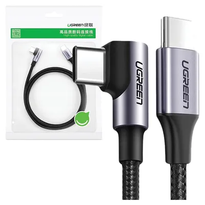Immagine prodotto di Ugreen Usb-C a Usb-C, cavo angolare Us255 Qc 3.0 Pd 3A 60W 1M (nero)