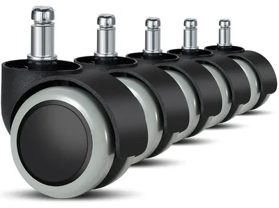 Produktbild von bürostuhl rollen(5er Set) - 11 MM /22 MM Ersatz-hartbodenrollen für Gaming-Stühle, Drehstühle, rollen für bürostühle zum Schutz des Bodens, ideal für Parkett-, Laminat-, Fliesen- und Steinböden, Grau