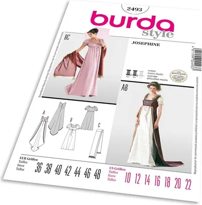 Obrázek produktu pro Střih Burda 2493 - Empírové šaty, šál