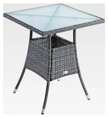 Produktbild von Beistelltisch aus Polyrattan 60x60 cm (Anthrazit-Grau)