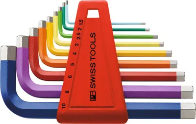 Produktbild von PB Swiss Tools Sechskant-Winkelschraubendreher-Satz, pulverbeschichtet, 9-teilig