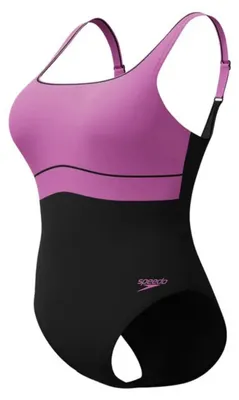 Produktbild von Speedo Contour Eclipse Shaping Badeanzug Damen mit verstellbaren Trägern, Farbe:Schwarz-Violett, Größe:46