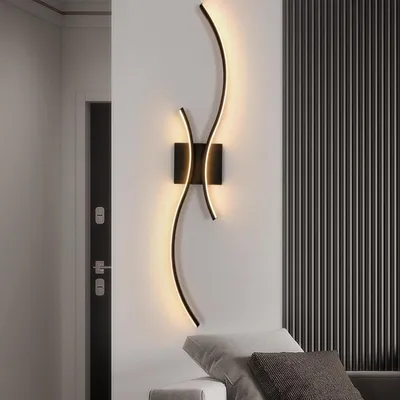 Produktbild von Comely LED Wandleuchte Innen, 27W Lange Wandlampe Schwarz 80CM, 3000K