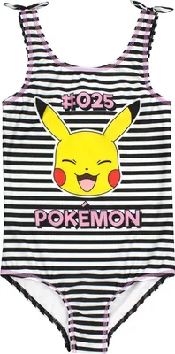 Image de Pokemon - Maillot de bain fille NS6220 (134) (Noir/Blanc/Rose)