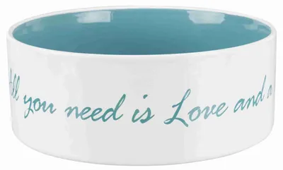 Produktbild von TRIXIE Napf Pet's Home, Keramik, 0,3 l / Ø 12 cm, creme / petrol