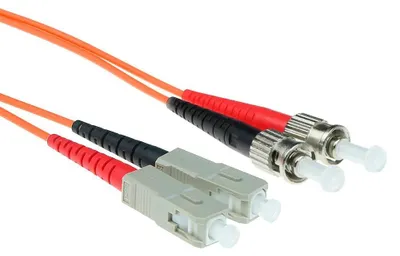 Immagine prodotto di ACT 5 metri LSZH Cavo patch in fibra multimodale 50/125 OM2 duplex con connettori SC e ST
