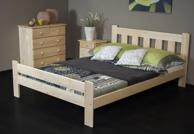 Produktbild von Bettrahmen für Kinder / Kinderbett 140 x 200 cm | Massivholz: Kiefer | Natur Lackiert