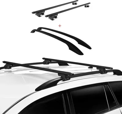Produktbild von Dachreling + Dachträger Satz für Ford Kuga 2012-2019 Alu Schwarz 4x
