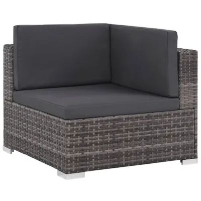 Immagine prodotto di vidaXL Set di 6 pezzi per salotto da giardino con cuscini in poly rattan grigio
