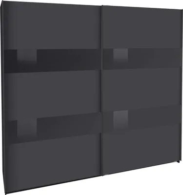 Image de Armoire à portes coulissantes Altona, finition au choix, graphite / verre gris, 225 x 65 x 208 cm