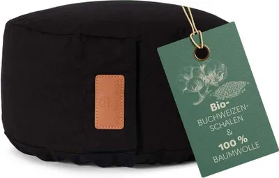 Produktbild von #DoYourYoga rundes Yogabolster Vishnu 30cmx15cm Waschbarer Bezug gefüllt mit -Buchweizenschalen Yoga Kissen Yin Yoga Meditation Entspannung Körper