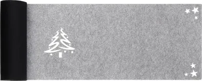 Produktbild von Tischläufer aus Filz Abwaschbar Tischdecke Still Grau hitzebeständig Filztischläufer Tischschutz (Schwarz/Grau_Weihnachten, 30 x 120)