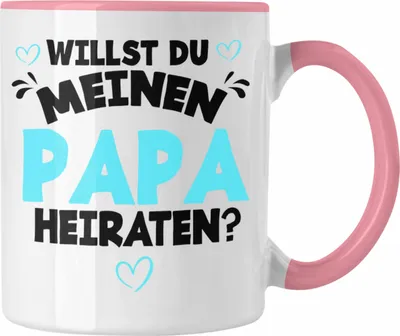 Produktbild von Trendation - Heiratsantrag Tasse Geschenk Lustiger Spruch Willst Du Meinen Papa Heiraten Geschenkidee Geburtstag (Rosa)