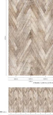 Produktbild von NEWROOM Tapete Braun Vliestapete Holz - Wandbild Rustikal Beige Fischgrätenmuster Zickzack Tapete Grafisch Holztapete