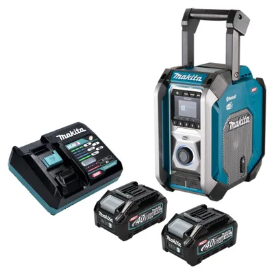Productafbeelding van Makita MR 007 GM201 Draadloze bouwplaatsradio 12 - 40 V max. Bluetooth DAB+ USB + 2x oplaadbare accu 4.0 Ah + lader