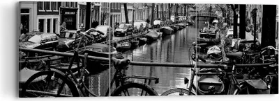 Produktbild von Bild auf Leinwand - Leinwandbild - Holland Kanal - 90x30cm - Wand Bild - Wanddeko - Wandbilder - Leinwanddruck - Bilder - Kunstdruck - Wanddekoration - Leinwand bilder - Wandkunst - CA90x30-3516