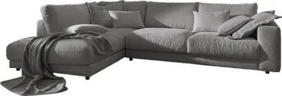 Produktbild von KAWOLA Sofa MADELINE Ecksofa Cord grau Recamiere links