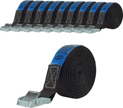 Produktbild von 10x Profi Spanngurt Gurt Zurrgurt Klemmschloss Auto 1-tlg 6m 250 kg SCHWARZ
