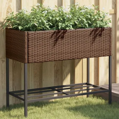 Productafbeelding van Maison Exclusive - Plantenbak met opbergruimte, bruin, van polyrotan