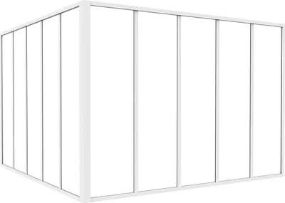 Produktbild von Glasierte pulverbeschichtete Aluminium-Eckwand - B 150 x B 150 x H 105 - Weiß - BAYVIEW