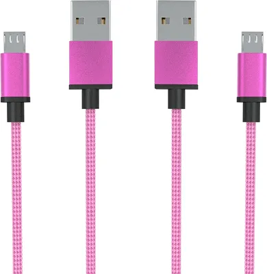 Produktbild von 2x 3m Micro USB Ladekabel Set | Daten für Handy Tablet Samsung PS4 Xbox ROSEGOLD