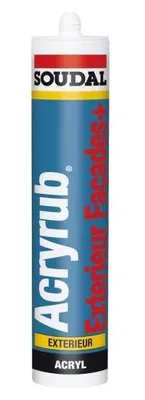 Image de Mastic acrylique Acryrub Façade Exterieur 300ml - SOUDAL - 120663
