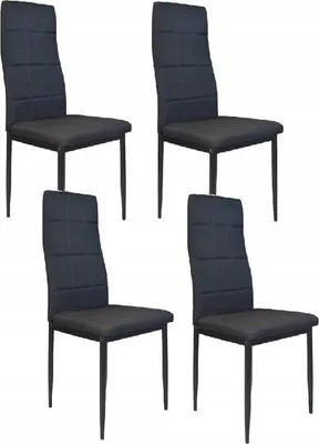 Image de Ekspand | Chaise de salle à manger LR-1494 - Noir - Ergonomique et moderne - Lot de 4