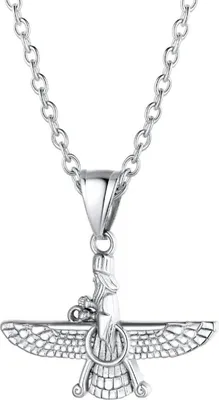 Produktbild von U7 Faravahar Anhänger Halskette Edelstahl Zoroastrismus Amulett Männer Persisch