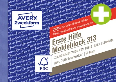 Immagine prodotto di Avery Zweckform® 313 Blocchetto di pronto soccorso - A6 orizzontale, 50 fogli