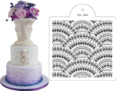 Obrázok produktu pre Stencil šablóna vejár 30x26cm - Cakesicq
