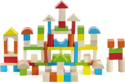 Image de Jeu de construction en bois 80 cubes