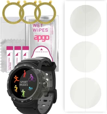 Produktbild von apgo 3 Stück Schutzfolie, Matt, kompatibel mit MyKronoz ZeSport 2 Smartwatch, Hydrogel Displayschutzfolie mit Positionierhilfe, Displayfolie, robust und kratzfest