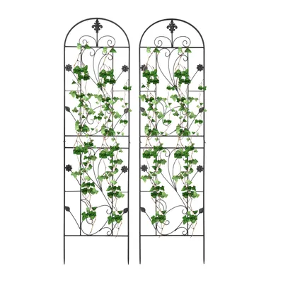 Produktbild von Rankhilfe Pflanzengitter rosenbogen 2 Stück Gartenzäune Schwarz Blumen- und Pflanzenregale Gartenzaun für kletternde Pflanzen