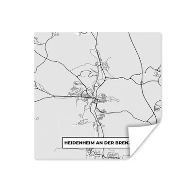 Produktbild von MuchoWow® Poster Deutschland - Karte - Stadtplan - Heidenheim An Der Brenz - Karte 75x75 cm - Wand Dekoration