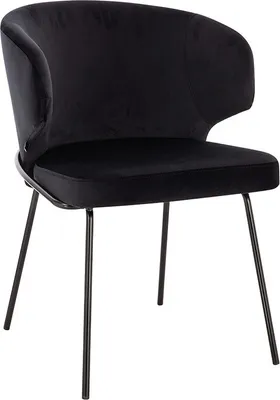 Produktbild von HOME DELUXE - Polsterstuhl AMARA- 1 Stück, Farbe: Samt Schwarz - weiche Polsterung, bis 120 kg belastbar I Küchenstuhl Speisestühle Esszimmerstühle