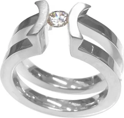 Produktbild von Ring 55 - silberfarben - Edelstahl Zirkonia