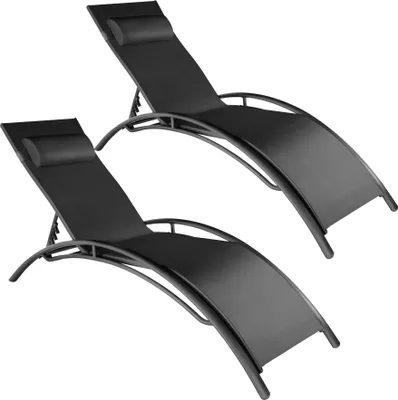 Produktbild von 2er Set Gartenliege Alina Textilene-Gewebe 180 x 59 x 50 cm