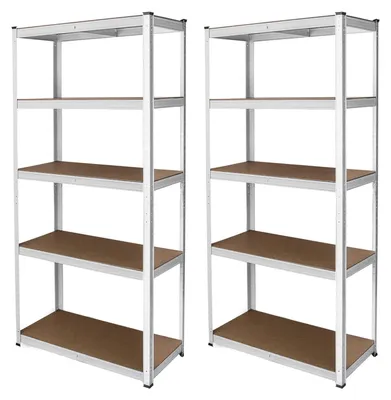 Immagine prodotto di Scaffale per carichi pesanti E-Rax zincato 180 x 90 x 40 cm – Scaffale in metallo senza viti con una portata di 200 kg per ripiano, per garage e officina