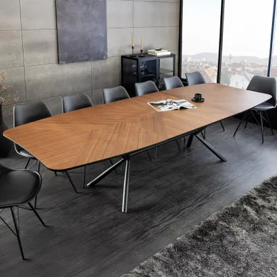 Produktbild von riess-ambiente Esstisch GRANDEZZA 180-270cm natur schwarz Metall Walnuss ausziehbar 12 Personen