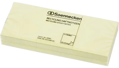 Produktbild von Soennecken Haftnotiz oeco 5830 RC 50x40mm 100Bl. gelb 6St.
