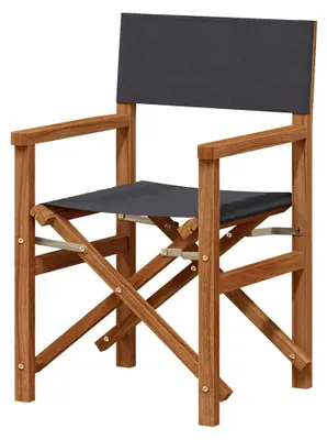 Produktbild von Klappstuhl für Regisseure Grau 55 x 54 x 85 cm Teak Massivholz, Langer Klappstuhl für Außen, Minimalistisches Gartensitzmöbel, Tragbares Sommermöbeldesign