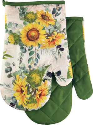 Produktbild von Ofenhandschuhe, Küchenhandschuhe mit Magnet, Motiv: Sonnenblumen (Modell II)