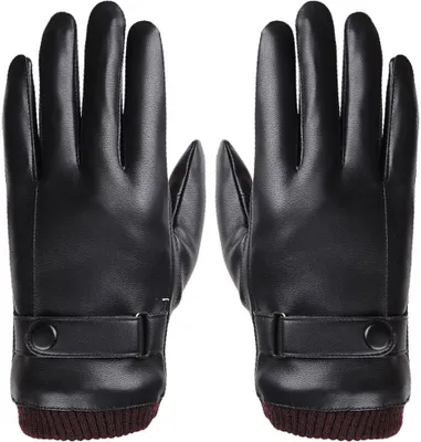 Produktbild von Warme wasserdichte Vollfinger-Touchscreen-Handschuhe aus Kunstleder